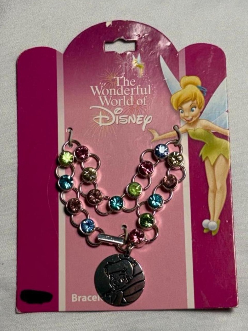 Disney Hot Pink Backing Card with Tinker Bell Logo